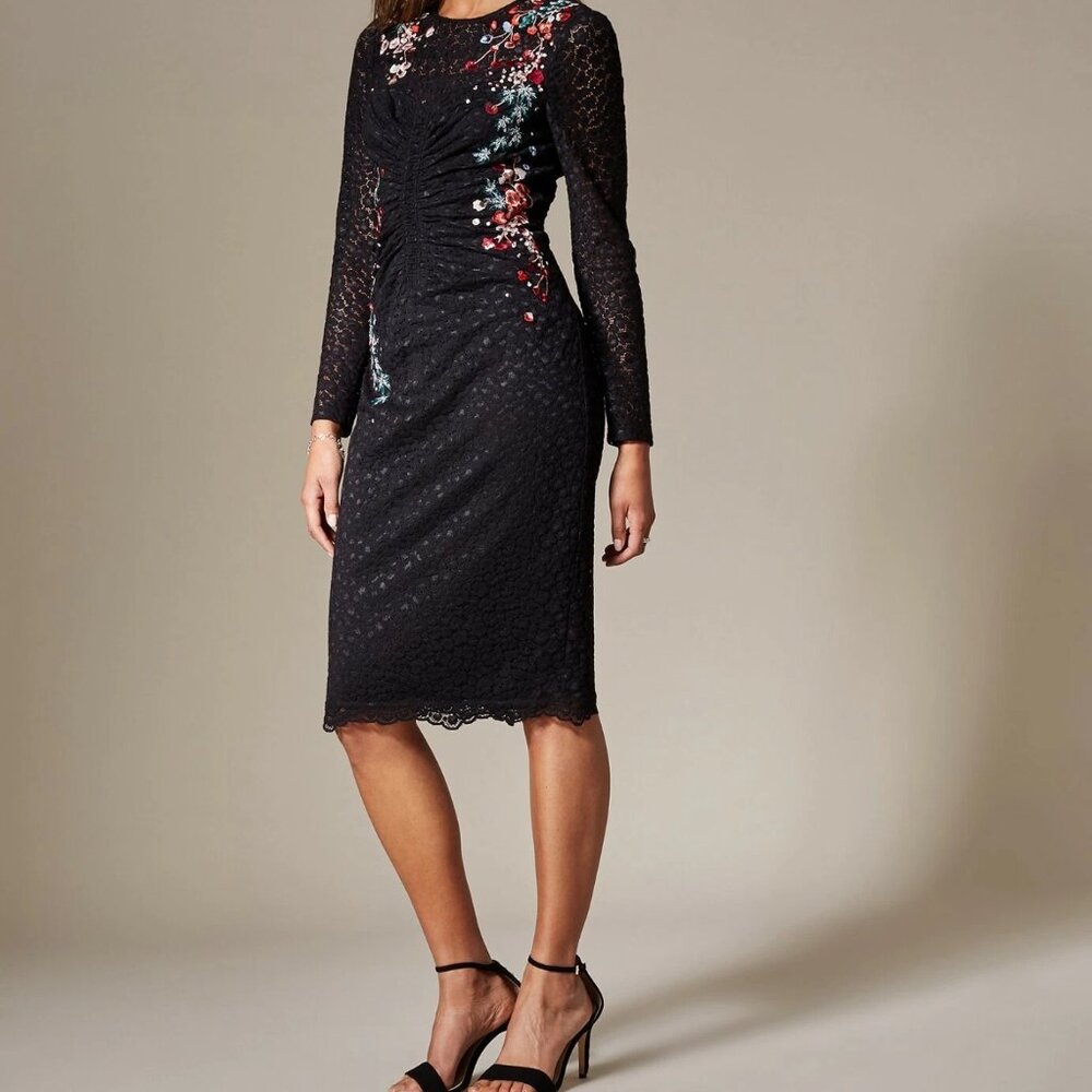 Karen Millen Floral Lace Embroidered Pencil Dress